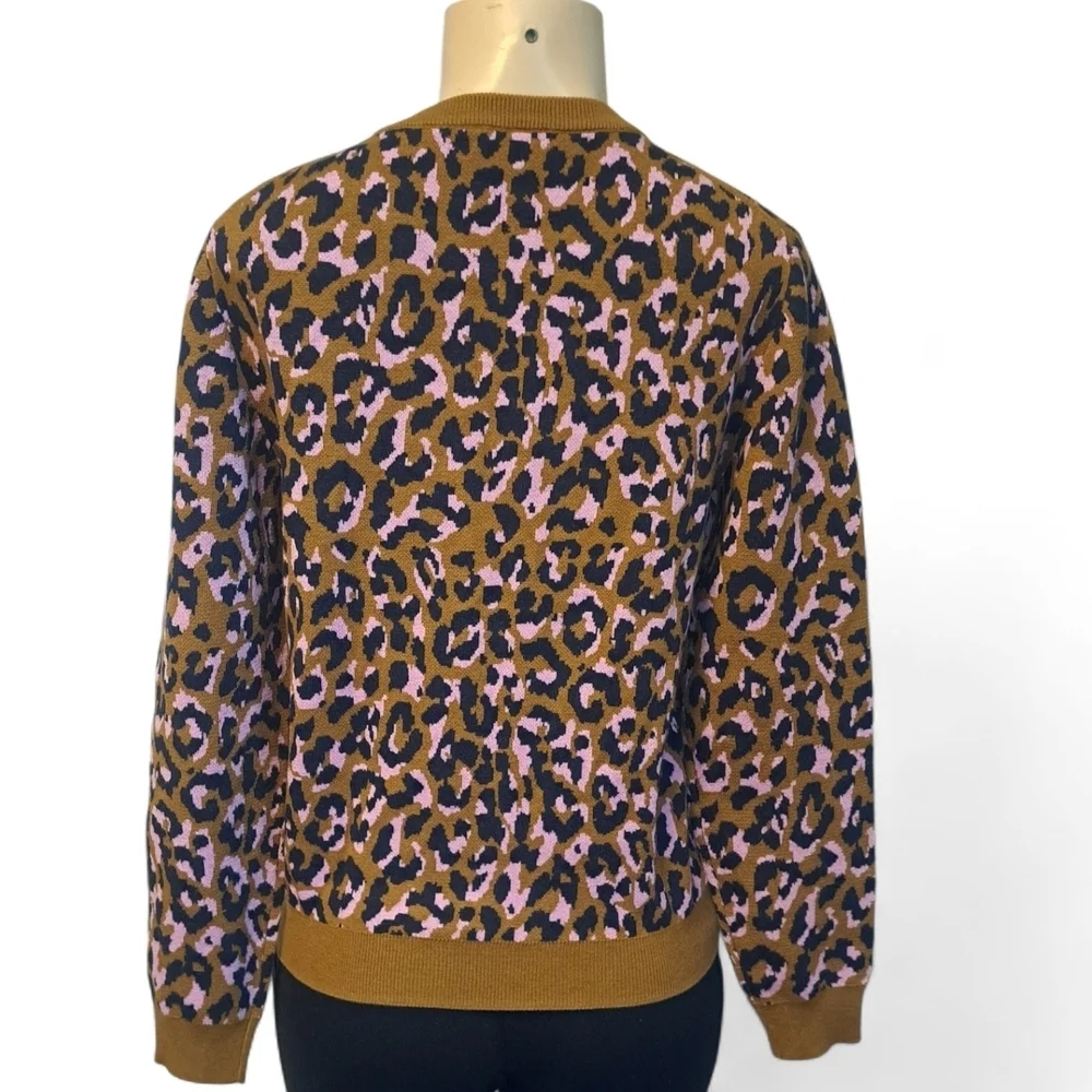 J.Crew Leopard Print Merino Wool Blend Sweater – Size Small